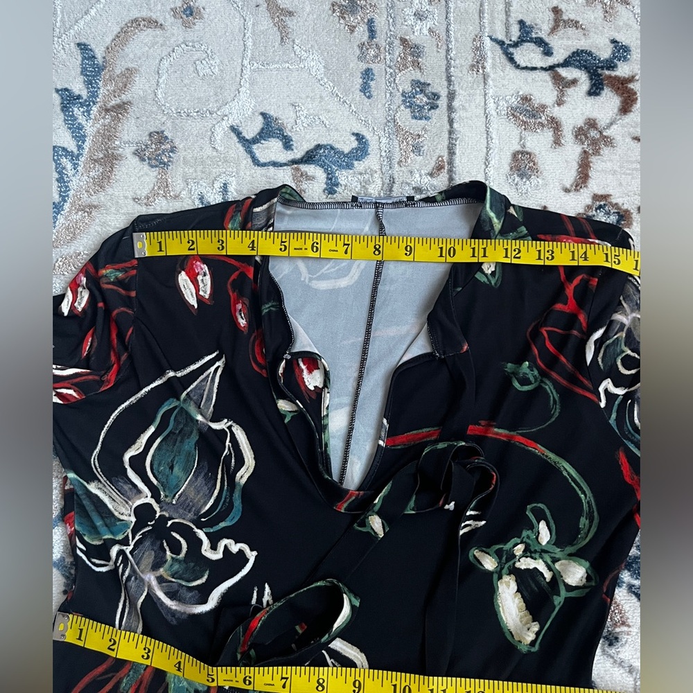 Zara Keyhole Midi Floral Dress size L - Picture 13 of 16